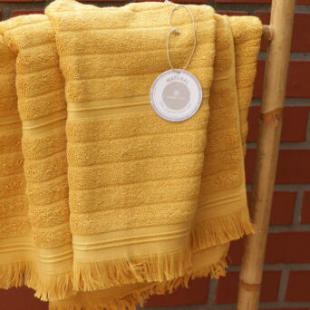 Ręcznik łazienkowy NATURAL musztardowy BIO GOTS 70x140