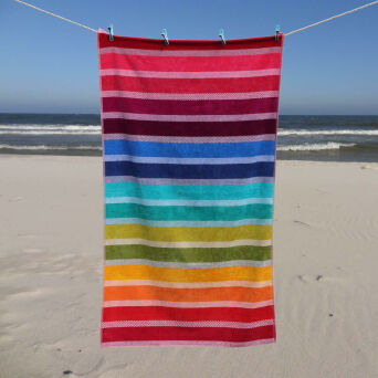 Ręcznik plażowy 100x180 portugalski RAINBOW bawełna welur