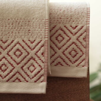 Ręcznik łazienkowy DIAMENT czerwony bawełniany 70x140