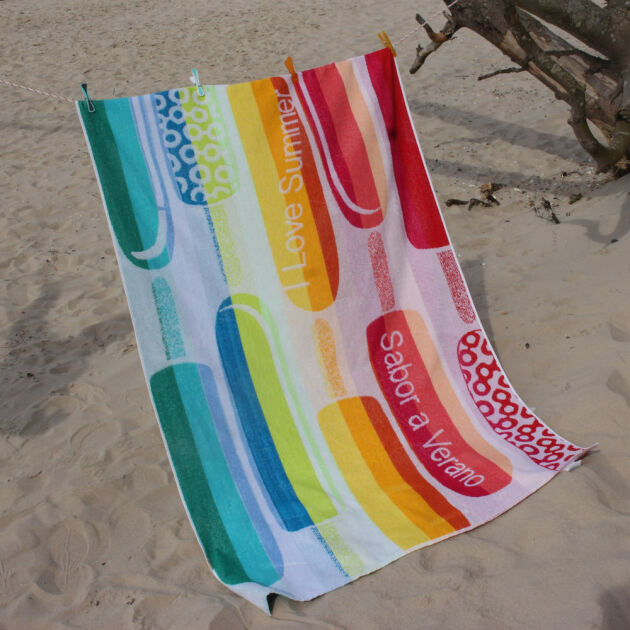 Ręcznik plażowy bawełniany POP SUMMER multicolor 100x170