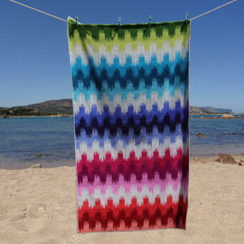 Duży ręcznik na plażę WAVE 100x180 portugalski welur xxl