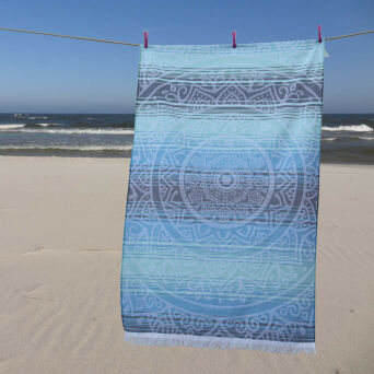 Ręcznik plażowy szybkoschnący MANDALA KARINA niebieska