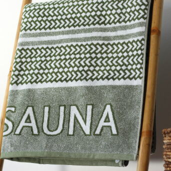 Ręcznik SAUNA bawełniany zielony 85x200
