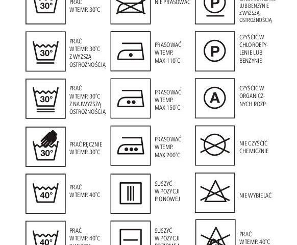 Symbole prania i prasowania